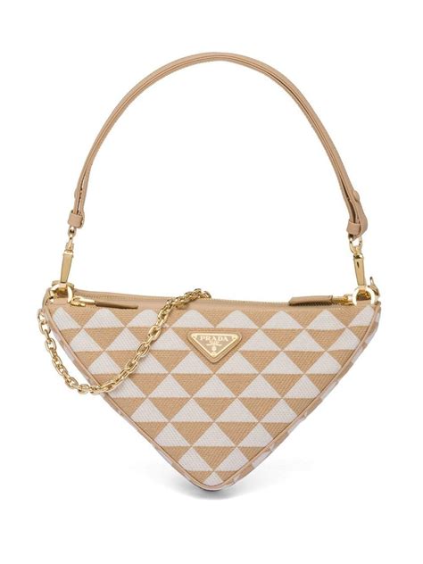 prada triangle bag beige|More.